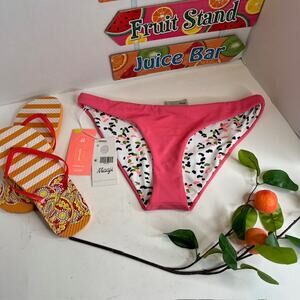 Maaji Fandango Pink Sublimity Reversible Bikini Bottoms Large